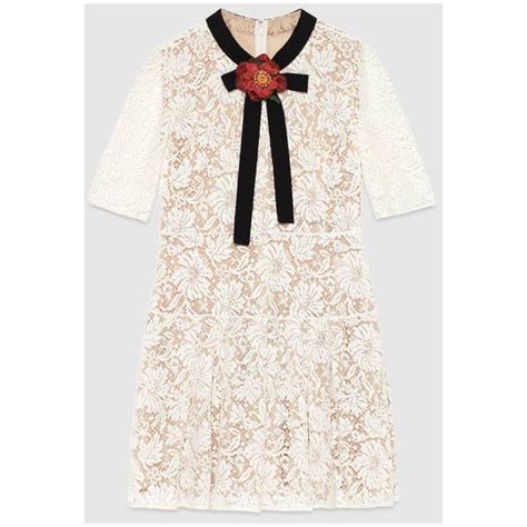 gucci white blue dress|Gucci long sleeve lace dress.